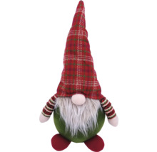 Dekorativer Zwerg mit kariertem Hut und Bart für die Weihnachtszeit