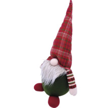 Weihnachtlicher Zwerg mit karierter Mütze und Bart als Dekoration