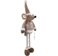Dekorativer Stoff-Weihnachtsmann als Maus mit Mütze und Schal als Weihnachtsdekoration