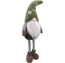 Dekorative Stofffigur mit Bart, Mütze und gestreiften Beinen