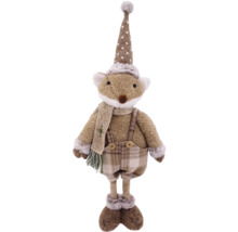 Dekorativer Fuchs mit Mütze und Schal als Weihnachtsdekoration