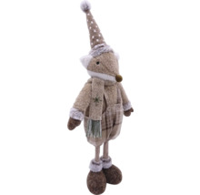 Dekorative Figur eines Tieres mit Mütze und Schal