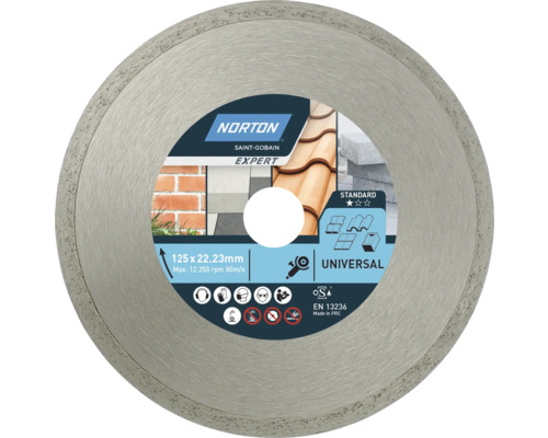 Diamanttrennscheiben-Set Norton Standard Ø 125x22,23mm, 3-tlg. Norton Saint-Gobain Expert Trennscheibe, 125 x 22.23mm
