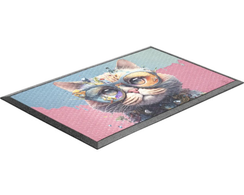 Fußmatte mit Katzenmotiv und Brille