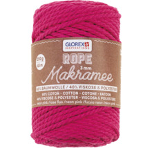 Makramee Rope 3 mm 250 g 63 m dreifädig gedreht neon pink