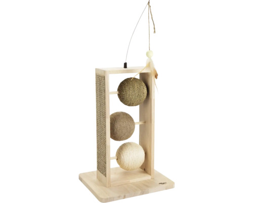 Kratzmöbel Designed by Lotte Kratzbälle Lomax 34,5 x 29,5 x 50 cm Sisal, Holz Katzenkratzbaum mit drei Spielbällen und Angel