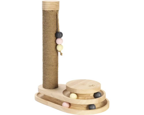 Kratzmöbel Designed by Lotte Kratzsäule Inez 38 x 24,5 x 47,5 cm Sisal, Holz Katzenkratzbaum mit Spielzeug