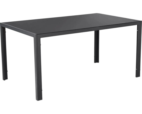 Gartentisch GARDEN PLACE Eve 150 x 90 x 72,5 cm anthrazit mit Tischplatte aus Glas, pulverbeschichtetes Aluminiumgestell, Ausziehfunktion, bis zu 6 Sitzplätze Rechteckiger Gartentisch mit Tischplatte und Metallgestell