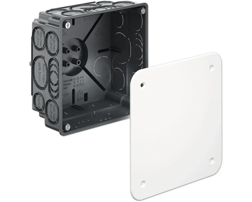 Kaiser 1095-91 Verbindungskasten mit Deckel Unterputz 107x107x57 mm 100 Stück Elektrische Installationsdose mit weißer Abdeckung