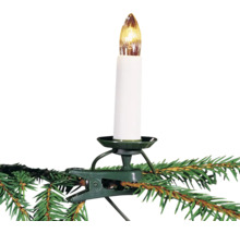 Weihnachtsbaumkerze mit Clip zur Befestigung an einem Tannenzweig