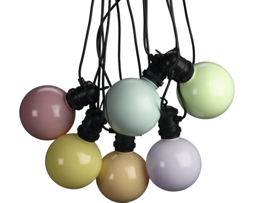 LED Lichterkette Konstsmide pastell 4,5 m + Zuleitungslänge 10 m 10 LEDs Lichtfarbe warmweiß Lichterkette mit mehreren Lampen