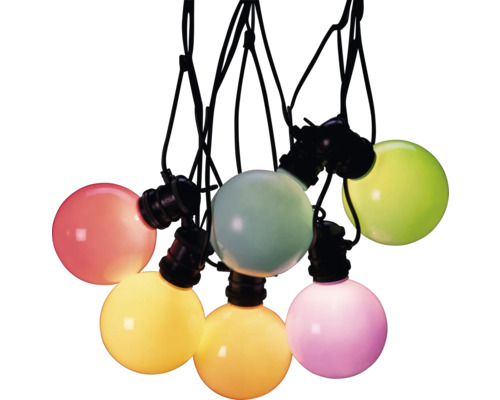 Mehrfarbige Lichterkette mit runden Lampen