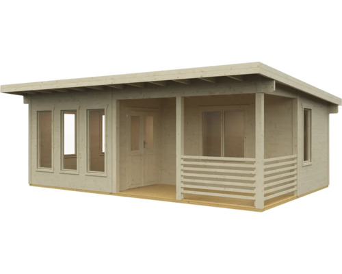 Gartenhaus aus Holz mit Veranda und Fenstern