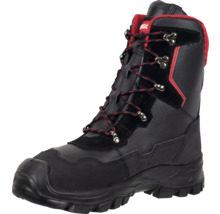 Schwarzer Arbeitsstiefel mit Schnürsenkeln