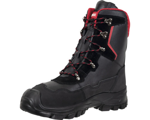 Schwarzer Arbeitsstiefel mit Schnürsenkeln