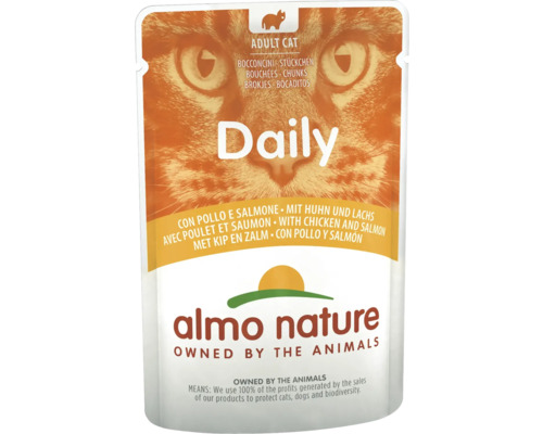 Katzenfutter nass almo nature Daily Menu Huhn und Lachs 70 g