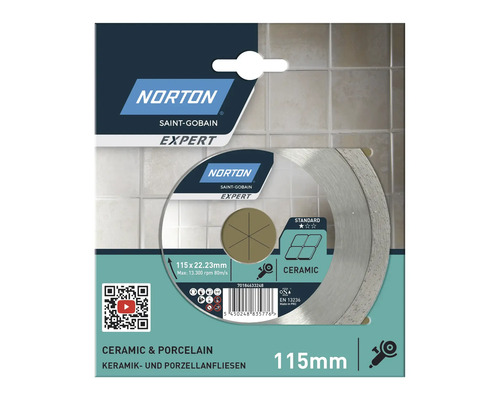 Norton Expert Trennscheibe für Keramik- und Porzellanfliesen, 115 mm