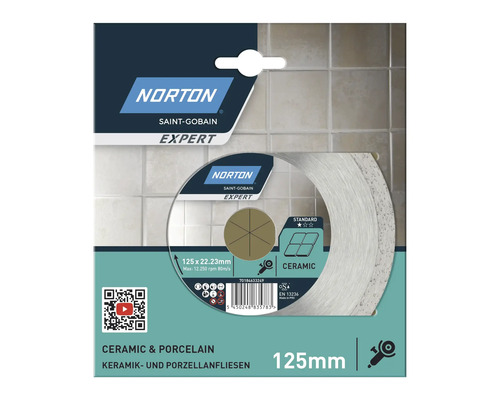 Norton Expert Trennscheibe für Keramik und Porzellan, 125 Millimeter