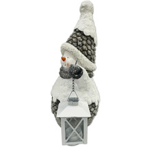 Dekorativer Schneemann mit Laterne für die Winterzeit