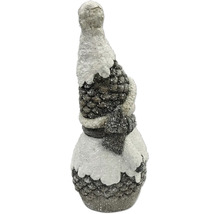 Dekofigur Schneemann aus Tannenzapfen mit Schal und Mütze