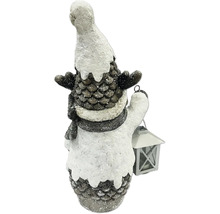 Dekofigur eines Schneemanns mit Laterne