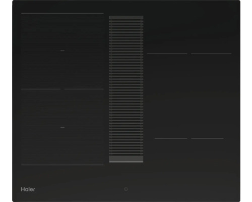 Schwarzes Haier Induktionskochfeld mit integriertem Dunstabzug