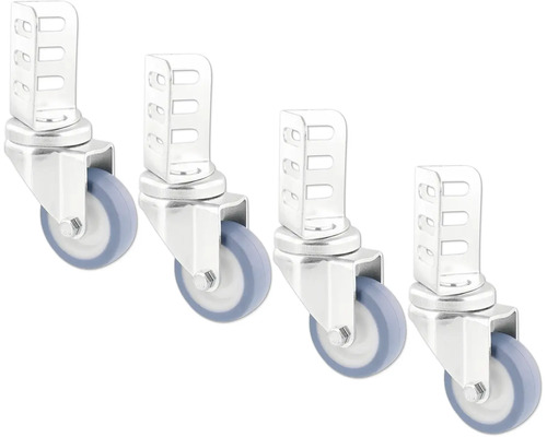Vier Lenkrollen mit Rückenlochbefestigung