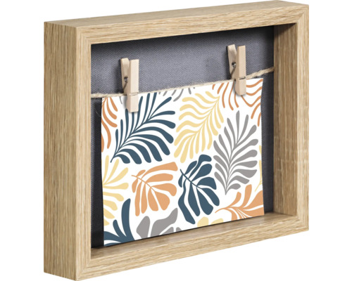 Fotorahmen mit Schnur und Klammern zum Aufhängen von Bildern