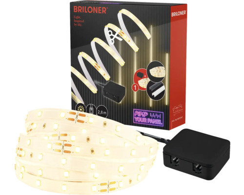 LED Stripe Starter Set on/off 500 lm 3000 K warmweiß 2,6 m 230V geeignet für Akustikpaneele Lichtleiste Pimp your Panel