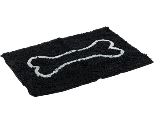Schmutzmatte Dirty Dog Türmatte Knochen78 x 51 cm schwarz Mikrofaser, Microfaser Schwarze Schmutzfangmatte mit Knochenmotiv für Hunde