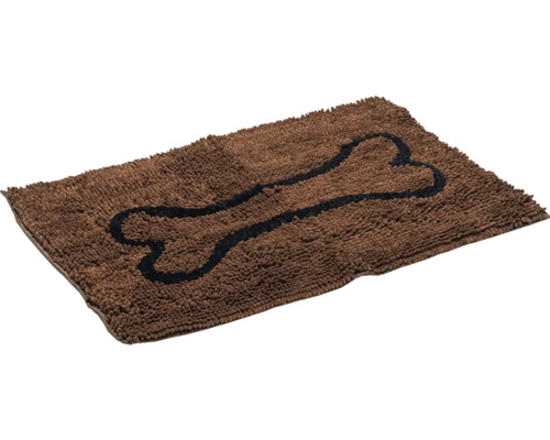 Schmutzmatte Dirty Dog Türmatte Knochen78 x 51 cm braun Mikrofaser, Microfaser Schmutzfangmatte mit Knochen Motiv