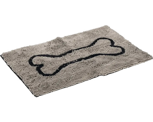 Schmutzmatte Dirty Dog Türmatte Knochen78 x 51 cm grau Mikrofaser, Microfaser Grauer Hunde-Teppich mit Knochen-Motiv