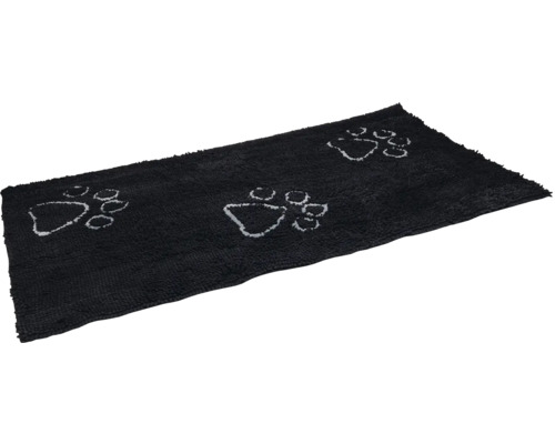 Schmutzmatte Dirty Dog Türmatte Pfoten152 x 76 cm schwarz Mikrofaser, Microfaser Schwarze Fußmatte mit Pfotenabdruckmuster