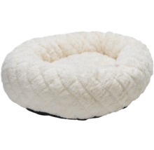 Helles, rundes Tierbett mit weicher Oberfläche