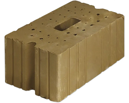 Rapido Massiv-Lehm-Stein 3DF nicht tragend 24 cm x 17,5 cm x 11,3 cm Ziegelstein mit Aussparungen und Nut-Feder-System