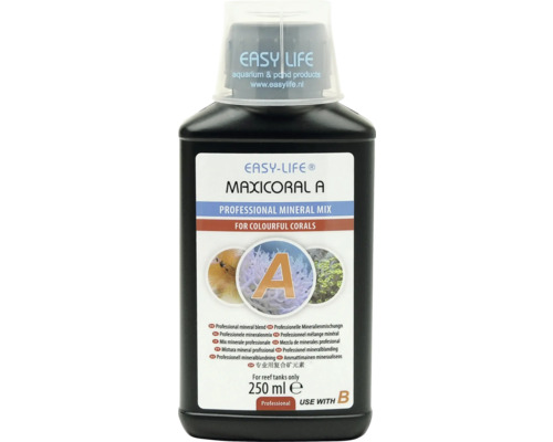 Mineralienmischung Meerwasser MaxiCoral A 250 ml flüssig für Seewasseraquarium mit Korallen Strontium / Barium-Komplex, Mg, Mn, Fe, Mo, Li, Rb, Cr, Co, Se, Cu, Zn, Ni, Se