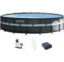 Intex Frame Pool Set mit Sandfilterpumpe, Leiter und Abdeckplane