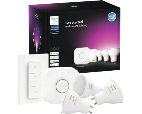 Philips hue Reflektorlampe White & Col.Amb. dimmbar GU10/4,2 W weiß 400 lm 2200- 6500 K + RGBW 3 Stück