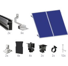 Montageset schwarz für 2 PV-Module (2x1) auf Schrägdach/Ziegeldach inkl. 2x Montageschiene 2400 mm-thumb-0