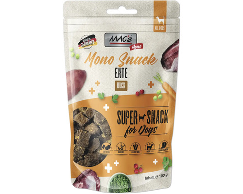 Hundesnack MAC´s DOG Mono Snack Ente 100 g getreidefrei, Monoprotein