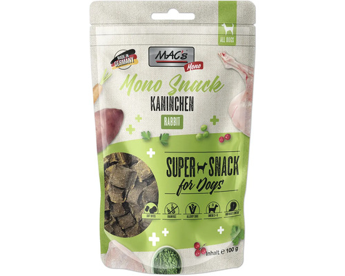 Hundesnack MAC´s DOG Mono Snack Kaninchen 100 g getreidefrei, Monoprotein