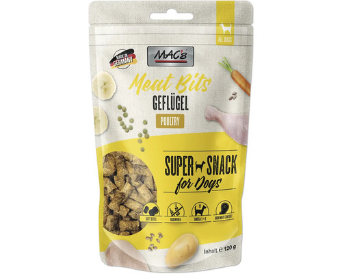 Hundefutter nass MAC´s DOG Meat Bits Geflügel 120 g getreidefrei