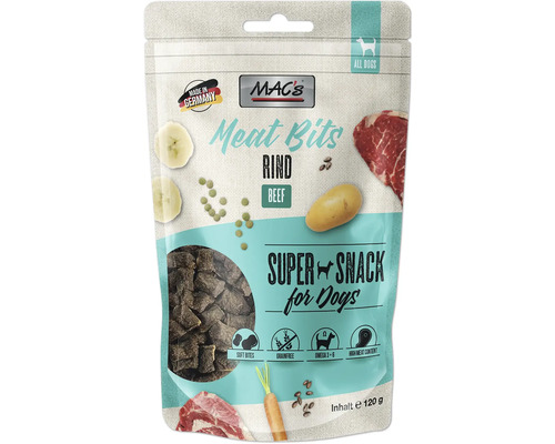 Hundefutter nass MAC´s DOG Meat Bits Rind 120 g getreidefrei