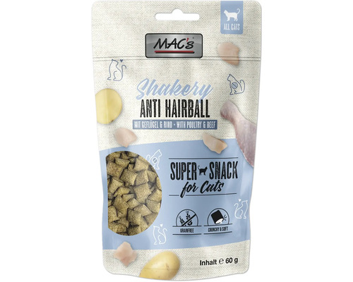 Katzensnack MAC´s CAT Shakery Anti-Hairball 60 g Geflügel getreidefrei