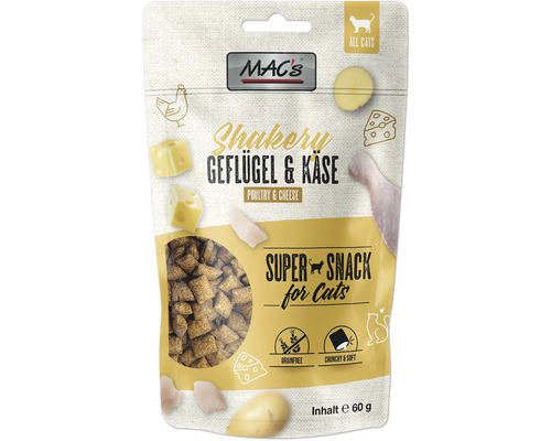 Katzensnack MAC´s CAT Shakery Chicken & Cheese 60 g Huhn und Käse getreidefrei