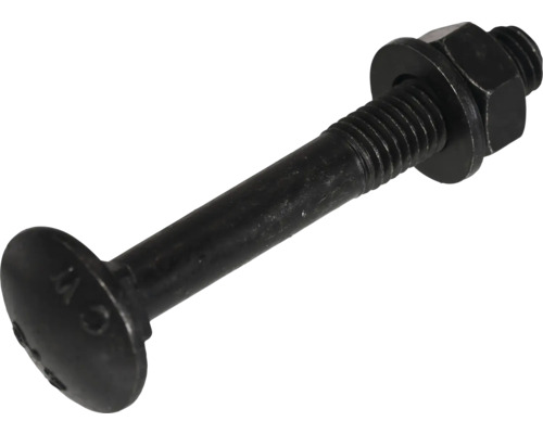 Schloßschraube m. Scheibe und Mutter M6x50 mm HCP schwarz 25 Stück