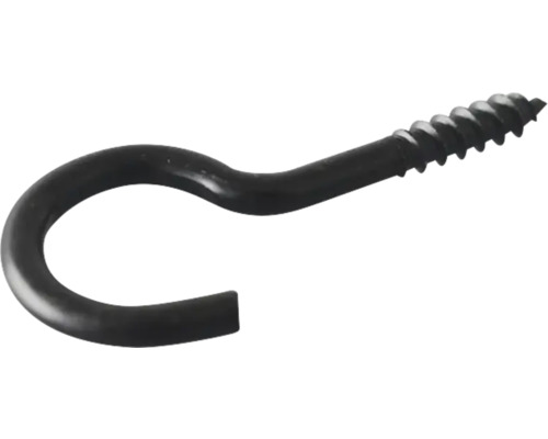 Schraubhaken gebogen 4,4x80 mm HCP schwarz 50 Stück Ösenschraube aus Metall