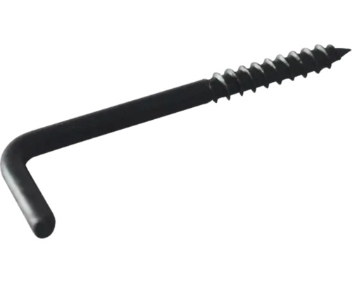 Schraubhaken gerade 4x60 mm HCP schwarz 50 Stück Haken-Schraube