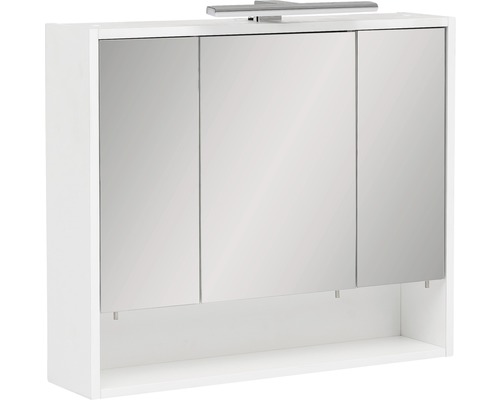 Spiegelschrank Möbelpartner Kimi 70 x 16 x 65 cm weiß 3-türig LED