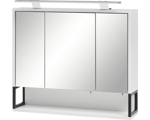 Spiegelschrank Möbelpartner Limone 70 x 16 x 68 cm weiß 3-türig LED